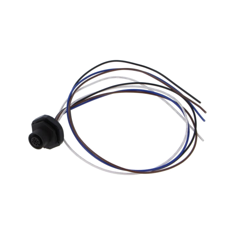 Conector: M12; soclu; mamă; 4A; 250V; PIN: 4; IP67; drept; cabluri