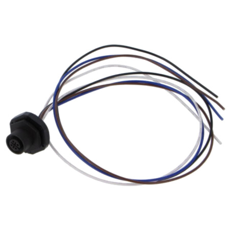 Conector: M12; soclu; mamă; 4A; 250V; PIN: 4; IP67; drept; cabluri