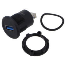 Adaptor; USB A soclu,din ambele părţi; USB 3.0; Filet: M22