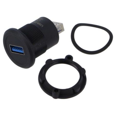 Adaptor; USB A soclu,din ambele părţi; USB 3.0; Filet: M22