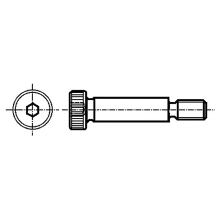 Şurub de păsuire; oţel; M12; 1,75; Lung.filet: 18mm; imbus; HEX 8mm