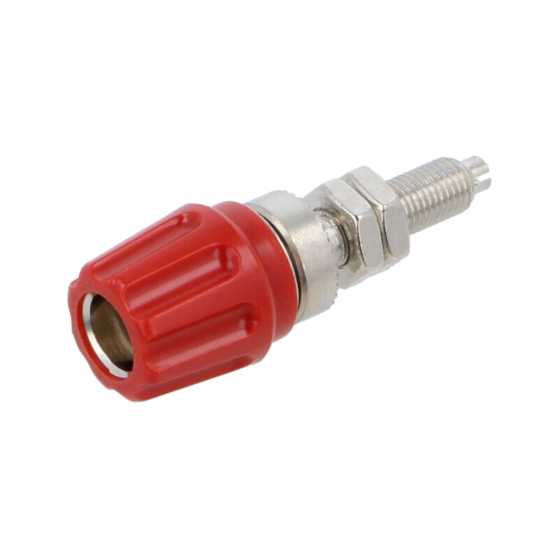 Conector: banană 4mm; soclu; 63A; 30VAC; 60VDC; roşie; nichelat