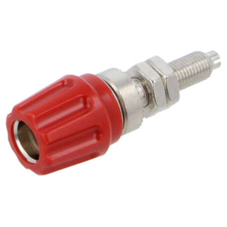 Conector: banană 4mm; soclu; 63A; 30VAC; 60VDC; roşie; nichelat
