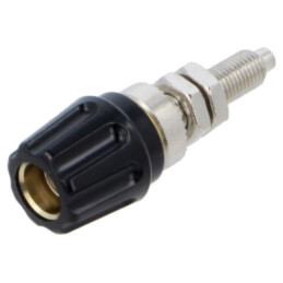 Conector: banană 4mm; soclu; 63A; 30VAC; 60VDC; neagră; nichelat