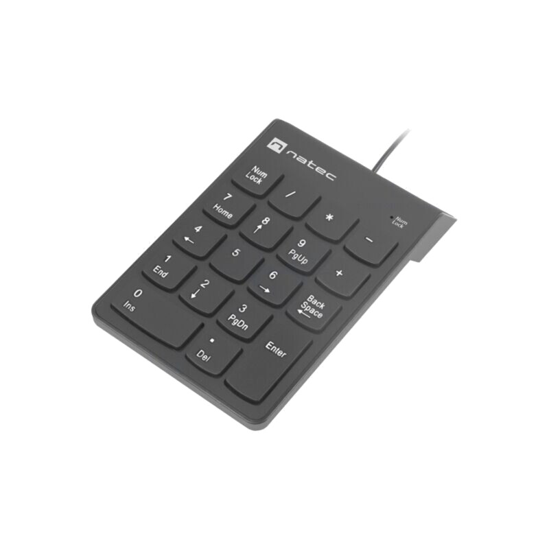 Tastatură; neagră; USB A; numerică,cu cablu; Caracteristici: PnP