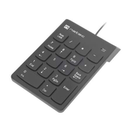 Tastatură; neagră; USB A; numerică,cu cablu; Caracteristici: PnP