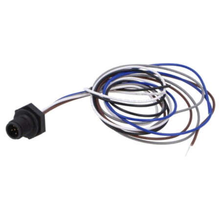 Conector: M12; soclu; tată; 2A; 60V; PIN: 5; IP67; drept; cabluri
