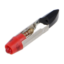 Lampă LED; roşie; T5,5; 12VDC; 12VAC; Nr.diode: 1