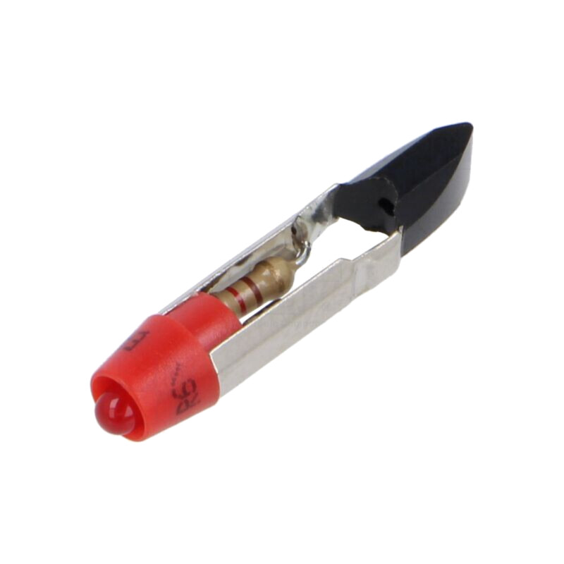 Lampă LED; roşie; T5,5; 12VDC; 12VAC; Nr.diode: 1