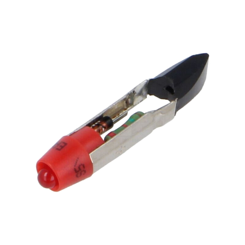 Lampă LED; roşie; T5,5; 24VDC; 24VAC; Nr.diode: 1