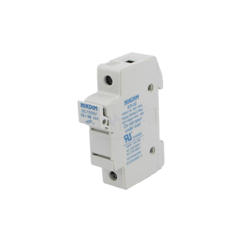 Clemă; 10x38mm; pentru şină DIN; 32A