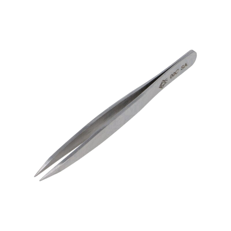 Pensetă; 105mm; pt.lucrări de precizie; Formă capăt vârf: plată