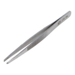 Pensetă; 120mm; Formă capăt vârf: plată,dinţată