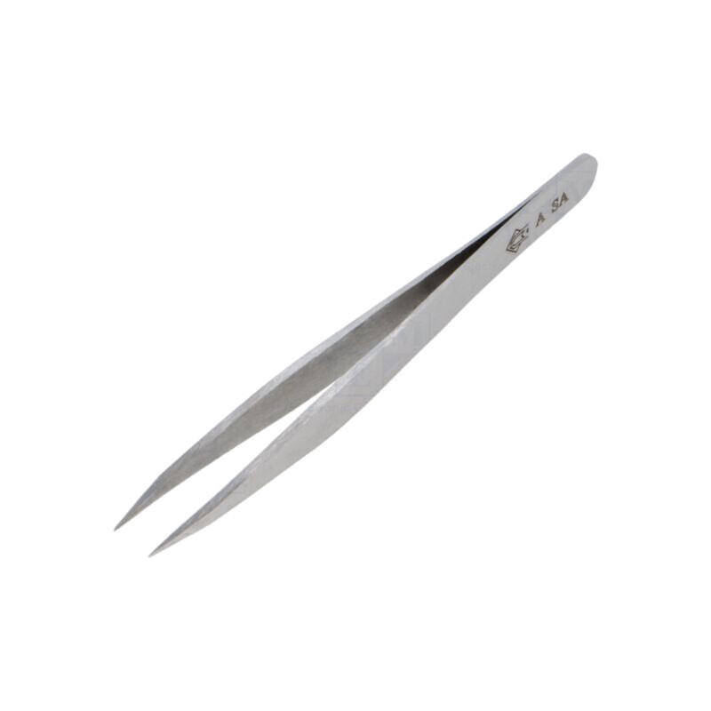 Pensetă; 115mm; pt.lucrări de precizie; Formă capăt vârf: plată