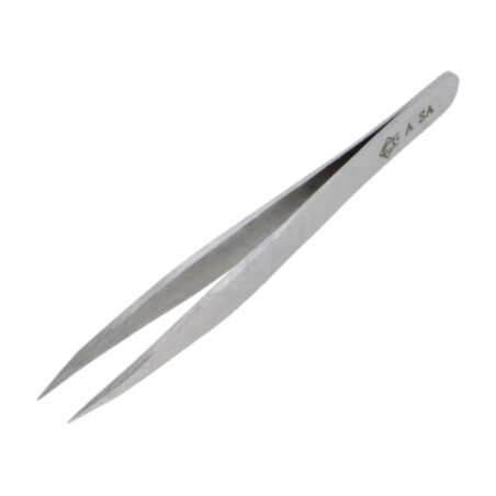 Pensetă; 115mm; pt.lucrări de precizie; Formă capăt vârf: plată