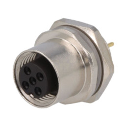 Conector: M12; soclu; PIN: 3; mamă; 250V; drept; IP67; THT; 4A