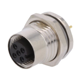 Conector: M12; soclu; PIN: 3; mamă; 250V; drept; IP67; THT; 4A