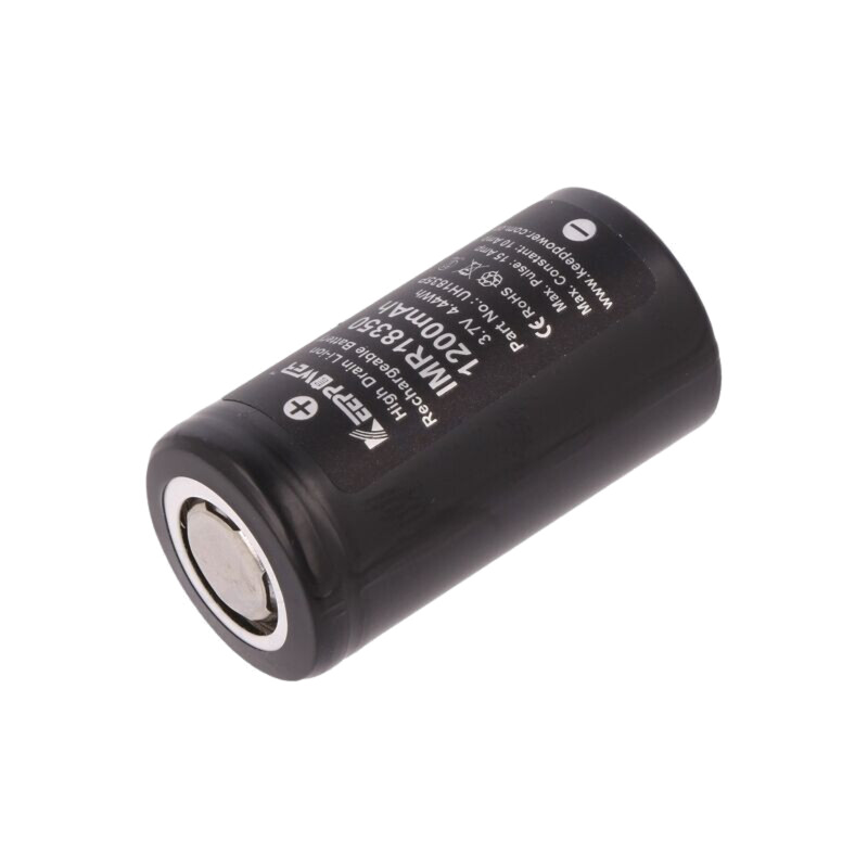 Acumul: Li-Ion; 18350; 3,7V; 1200mAh; Ø18,3x35mm; 10A