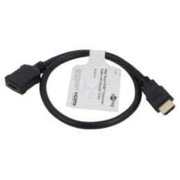 Cablu; HDMI soclu,HDMI mufă; PVC; 0,5m; negru; HDCP 2.2,HDMI 2.1
