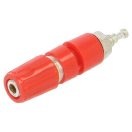 Conector: banană 2mm; soclu; 6A; 30VAC; 60VDC; 35mm; roşie; MPK 1