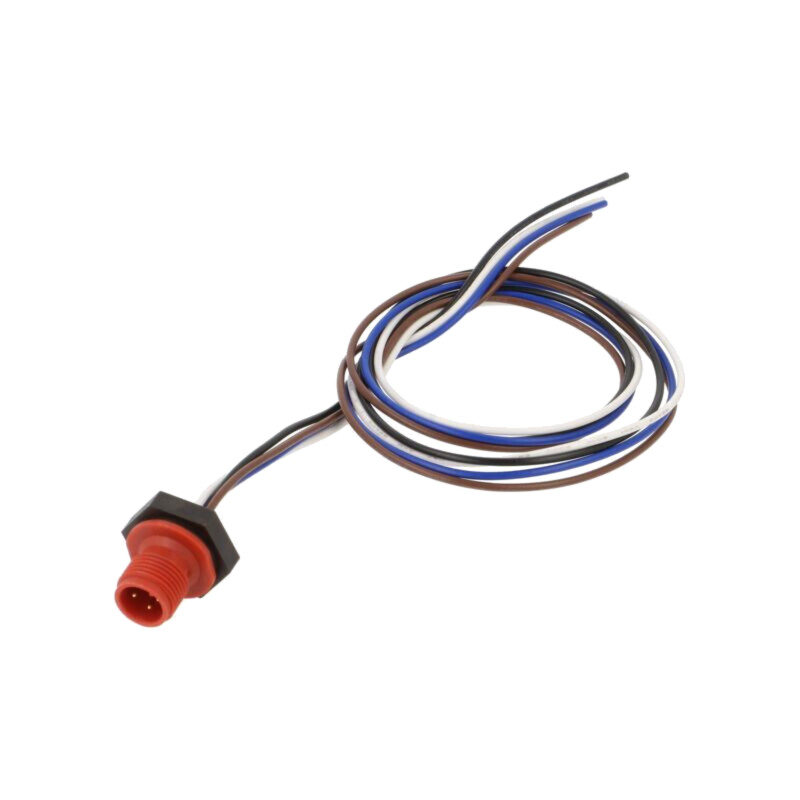 Conector: M12; soclu; tată; 4A; 250V; PIN: 4; IP67; drept; cabluri Conector: M12; soclu; tată; 4A; 250V; PIN: 4; IP67; drept; cabluri