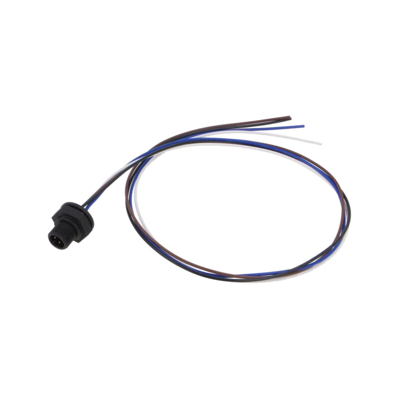 Conector: M12; soclu; tată; 4A; 250V; PIN: 4; IP67; drept; cabluri Conector: M12; soclu; tată; 4A; 250V; PIN: 4; IP67; drept; cabluri