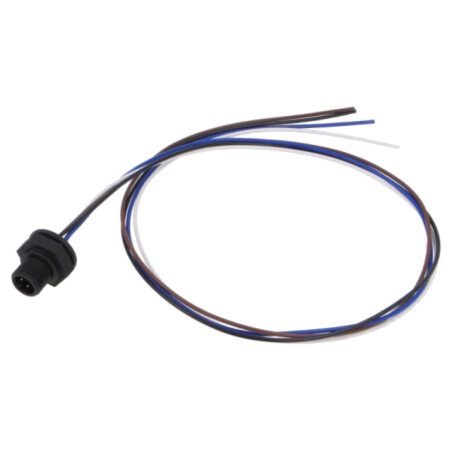 Conector: M12; soclu; tată; 4A; 250V; PIN: 4; IP67; drept; cabluri