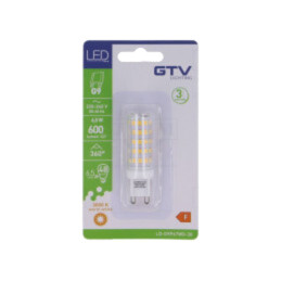 Lampă LED; alb cald; G9; 230VAC; 600lm; 6,5W; 360°; 3000K