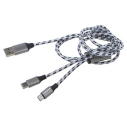 Cablu; High Speed,USB 2.0; nichelat; 1,2m; alb; textilă