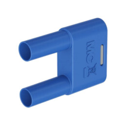 Conector: banană 4mm; punte stacabila; 32A; albastră; cu izolaţie