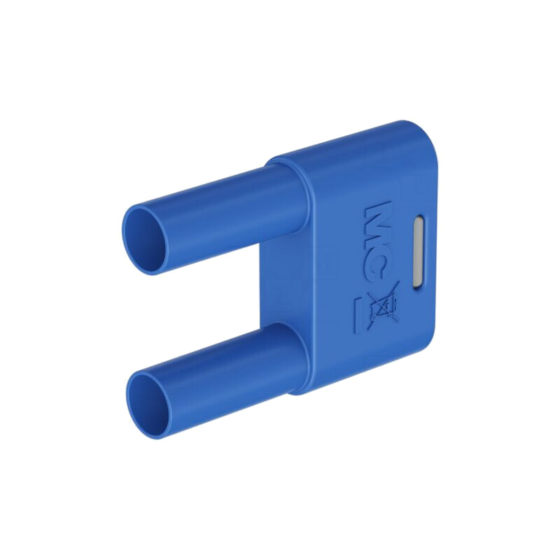 Conector: banană 4mm; punte stacabila; 32A; albastră; cu izolaţie