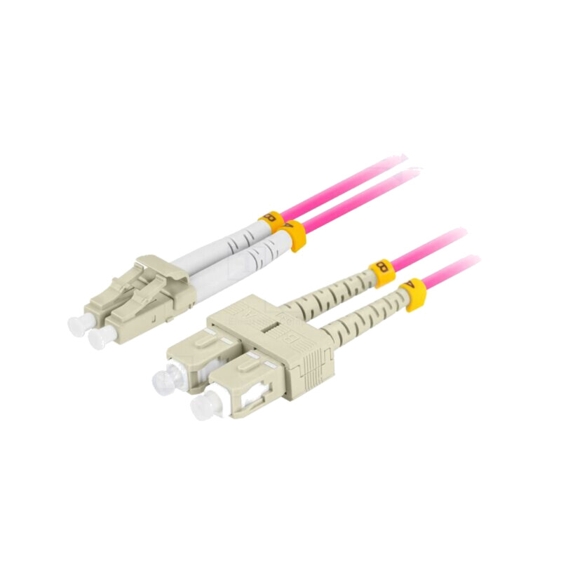 Patch cord cu fibră; OM4; LC/UPC,SC/UPC; 2m; LSZH; violet