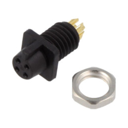 Conector: circular; soclu; mamă; PIN: 4; 60V; Snap-in,prin presare