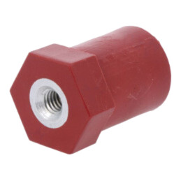 Izolator suport; L: 30mm; Ø: 30mm; Ulucru: 750V; UL94V-0; Corp: roşie