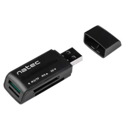 Cititor card: memorie; USB A mufă; USB 2.0; neagră; 480Mbps
