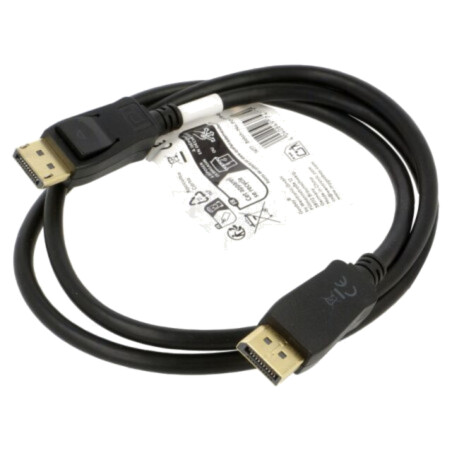 Cablu; DisplayPort mufă,din ambele părţi; PVC; 1m; negru; Fire: Cu