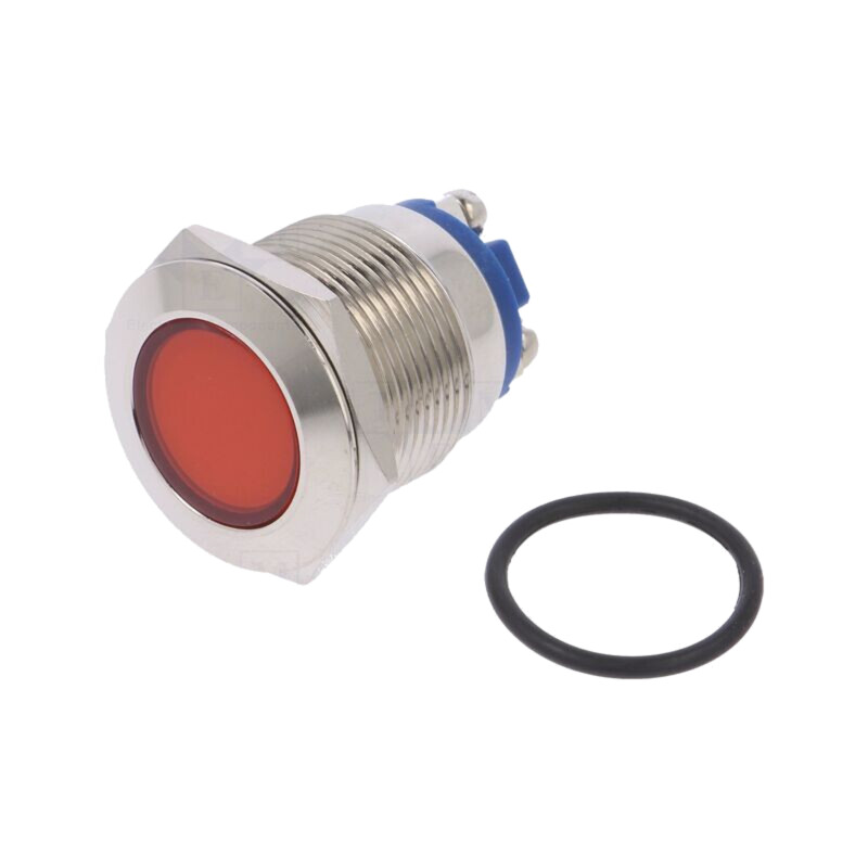 Lampă de control: LED; plată; roşie; 24VDC; 24VAC; Ø19mm; cu şurub