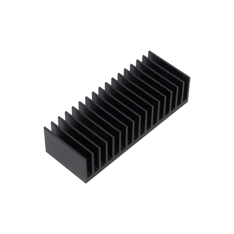 Radiator: extrudat; cu aripioare; neagră; L: 37,5mm; W: 100mm