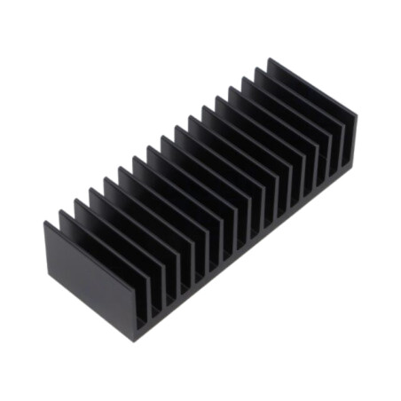 Radiator: extrudat; cu aripioare; neagră; L: 37,5mm; W: 100mm