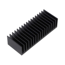 Radiator: extrudat; cu aripioare; neagră; L: 37,5mm; W: 100mm