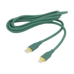 Cablu; USB 2.0; mufă Apple Lightning,USB C mufă; 1,5m; verde