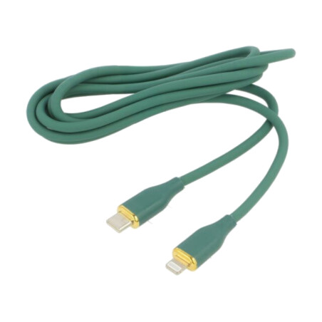 Cablu; USB 2.0; mufă Apple Lightning,USB C mufă; 1,5m; verde