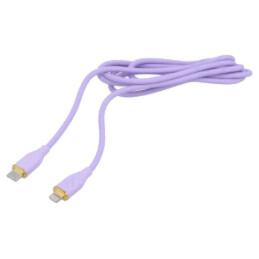 Cablu; USB 2.0; mufă Apple Lightning,USB C mufă; 1,5m; violet