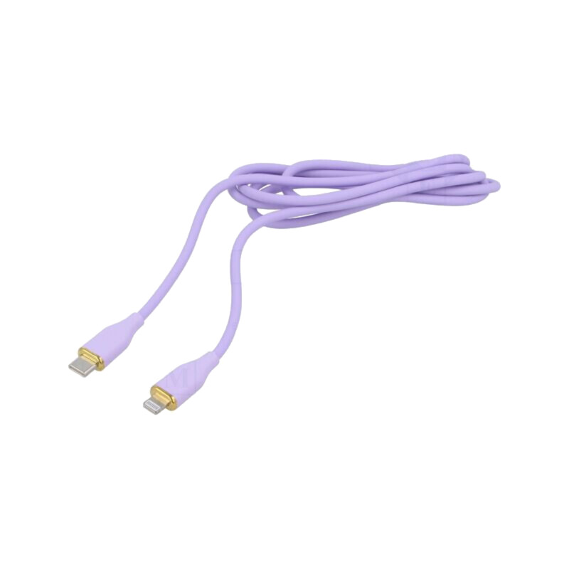 Cablu; USB 2.0; mufă Apple Lightning,USB C mufă; 1,5m; violet Cablu; USB 2.0; mufă Apple Lightning,USB C mufă; 1,5m; violet
