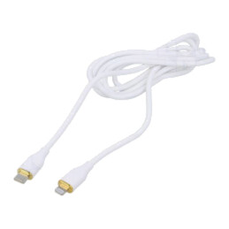 Cablu; USB 2.0; mufă Apple Lightning,USB C mufă; 1,5m; alb; 20W
