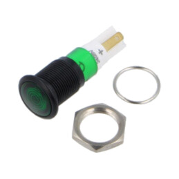 Lampă de control: LED; convex; verde; 24÷28VDC; 24÷28VAC; Ø12mm