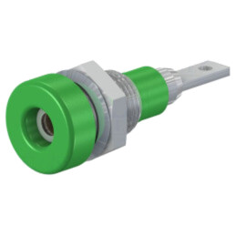 Conector: banană 2mm; soclu; 10A; 23mm; verde; lipite,pe panou