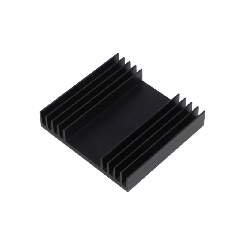 Radiator: extrudat; cu aripioare; neagră; L: 75mm; W: 79mm; H: 15mm