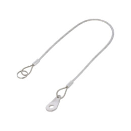 Retaining cable; with mounting tab and key ring; Plating: PVC