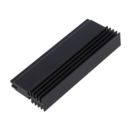 Radiator: extrudat; T; universale; neagră; L: 100mm; W: 16,5mm